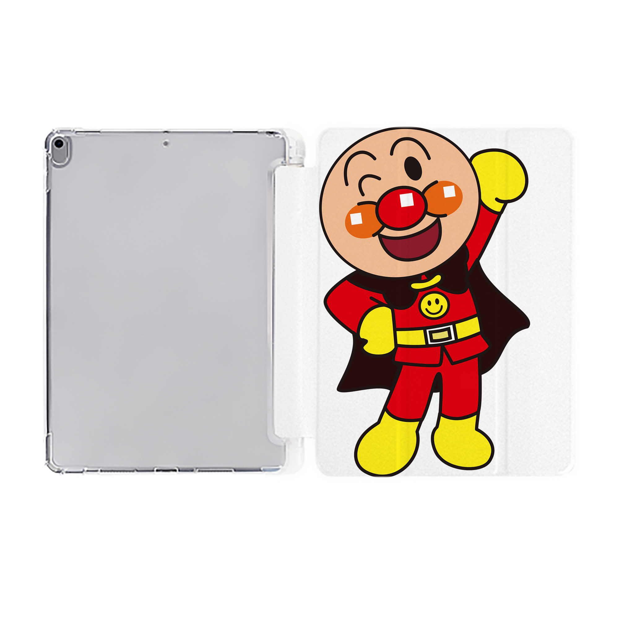 （画像用） アンパンマン Anpanman IPad ケース ペン収納付き 三つ折りスタンド PUレザー×シリコン 対応機種9.5/10.5/10.9インチ